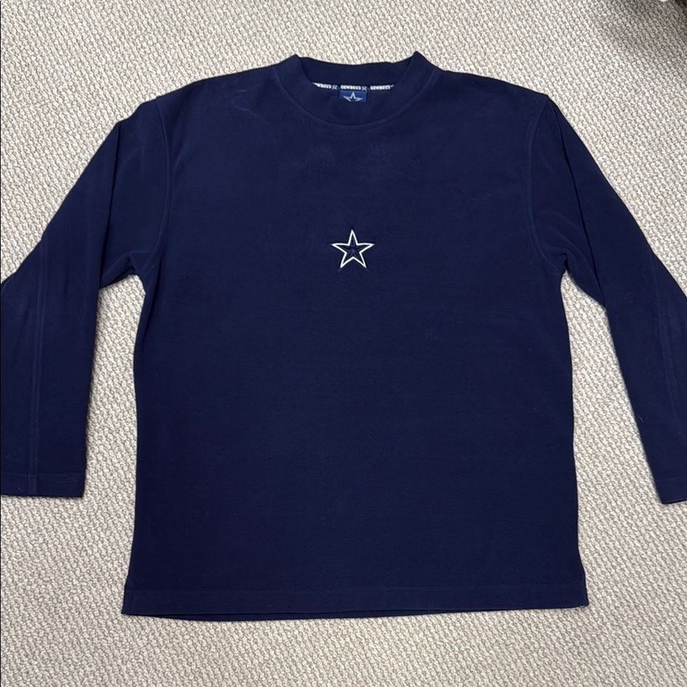 Dallas Cowboy Fleece Mock-neck Pullover, Size Large
